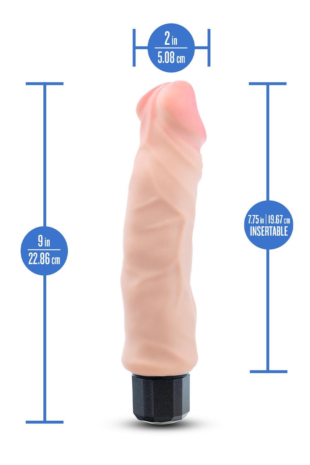 AU NATUREL 9" VIBRATING DILDO