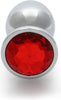 OUCH METAL BUTT PLUG LARGE SILVER- RUBY RED