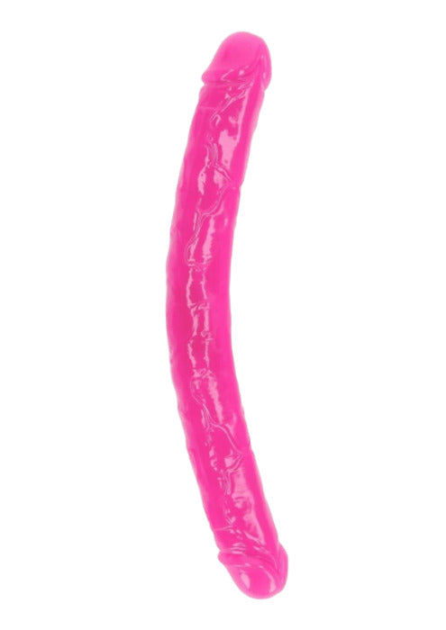 REAL ROCK GLOW IN THE DARK DOUBLE DILDO ROSA NEON