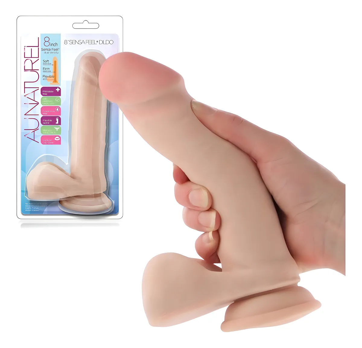 AU NATUREL 8" SENSA FEEL DILDO