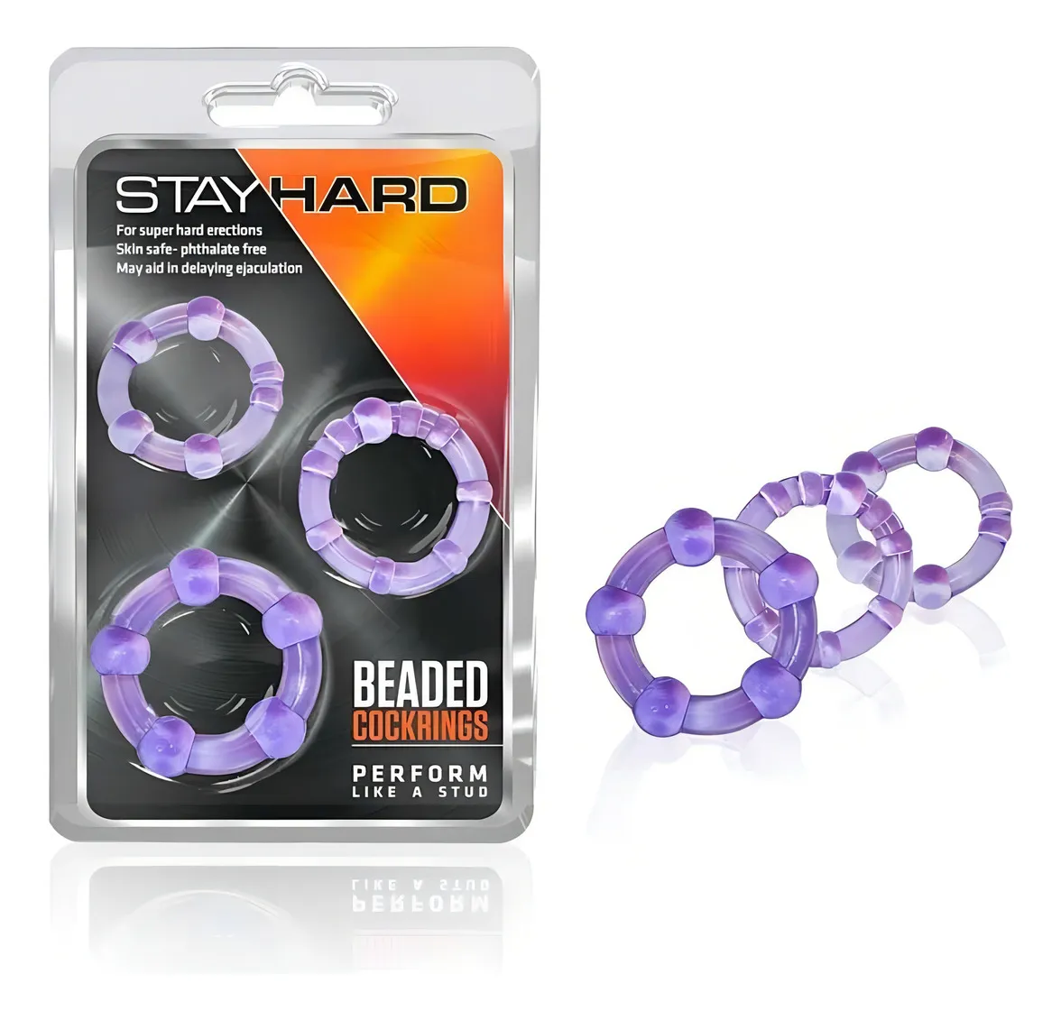 STAY HARD BEADES COCKRINGS PURPLE