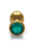 OUCH METAL BUTT PLUG LARGE GOLD EMERALD GREEN