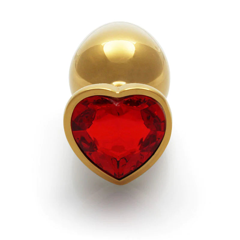 OUCH METAL  BUTT PLUG GOLD RUBY RED