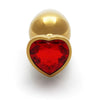 OUCH METAL  BUTT PLUG GOLD RUBY RED