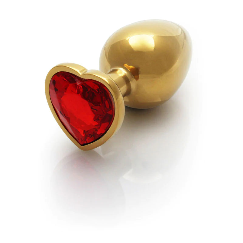 OUCH METAL  BUTT PLUG GOLD RUBY RED