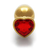 OUCH METAL BUTT PLUG LARGE GOLD -RUBY RED