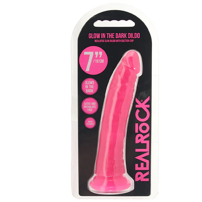 REALROCK GLOW IN THE DARK DILDO ROSA