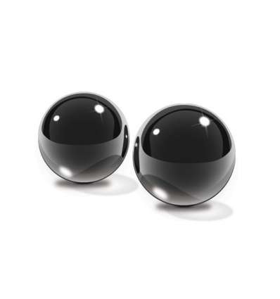 FETISH  BLACK GLASS BEN -WA BALLS  MEDIUM